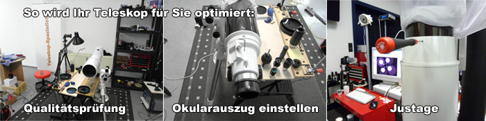 Teleskop berprfung Justage Okularauszug einstellen Optimierung Versand 