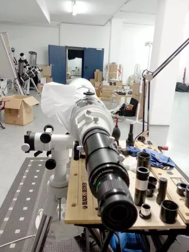 Test setup for the first verification of telescopes