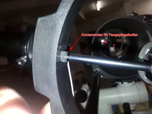 Tighten the secondary mirror mount on the SkyWatcher Heritage 130P: