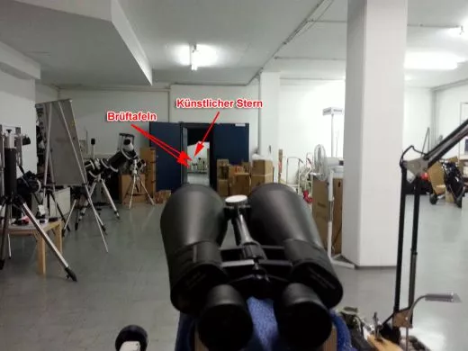 Binoculars can also be adjusted very precisely using an artificial star and an optical test board.