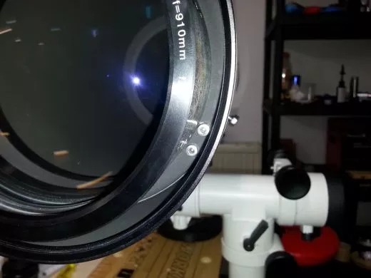 The APO130f7-P TS PHOTOLINE 130mm f/7 Triplet APO with FPL-53 and 2.5 RPA focuser can be centered (adjusted) very sensitively.
