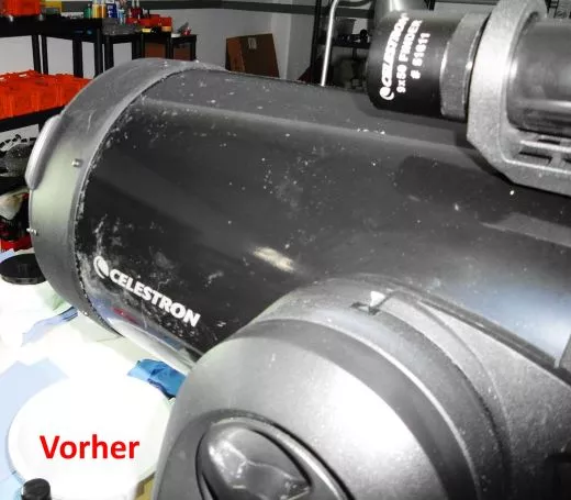 Stark verunreinigtes SC Teleskop & Schmidt-Platte