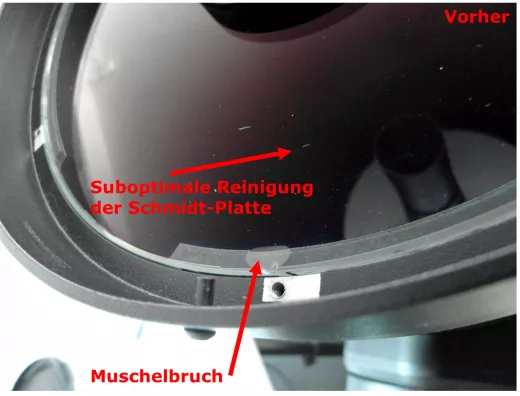 Repair of a Celestron C9 1/4 - Mirror mount & shell breakage