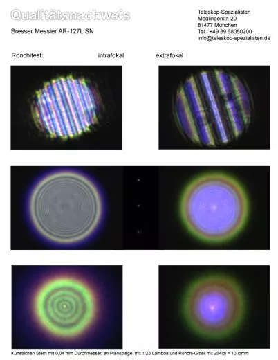 Ein Qualittsnachweis mit Sterntest und Ronchi fr einen Bresser Messier AR-127L Refraktor
