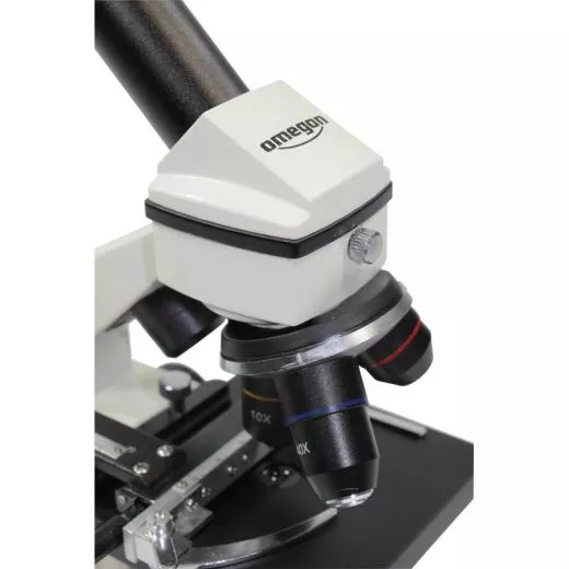 Biologisches Einsteigermikroskop, monokular, mit Kamera, bis 1280x, LED z.B. von Omegon