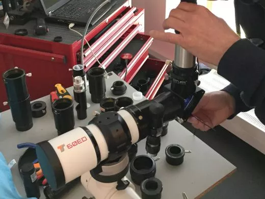 We check zenith mirrors on a reference telescope that is perfectly adjusted.