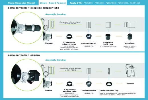 Sky-Watcher Komakorrektor 2 fr Newton Spiegelteleskope