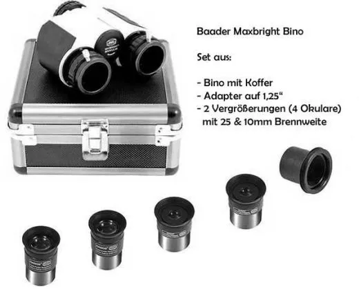 BA2456450-Set Baader Maxbright Binokularansatz - Set mit 4 Okula