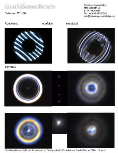 Ein Testbericht mit Sterntest und Ronchi fr ein Celestron C11 Teleskop.