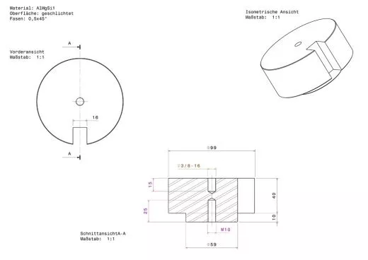 Adapter von 3/8 auf M10 fr GP Stative fr Montierungen auf Foto-Kpfe