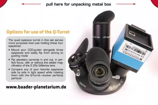 Baader Q-Turret Okularsatz (Okularrevolver, 3x Classic Ortho, 1x Plssl, 1x Q-Barlow 2.25x) ppp