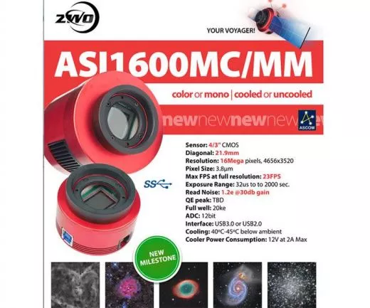 ZWO Farb-CMOS-Kamera ASI 1600MC-Cool 21,9mm Chip gekhlt