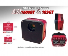 ZWO SW Astrokamera ASI183GT gekhlt mit integriertem 5pos Filterrad