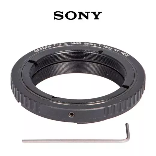 Baader Wide-T-Ring Sony E/NEX bayonet with D52i/M48 to T-2 and S52 camera adapter