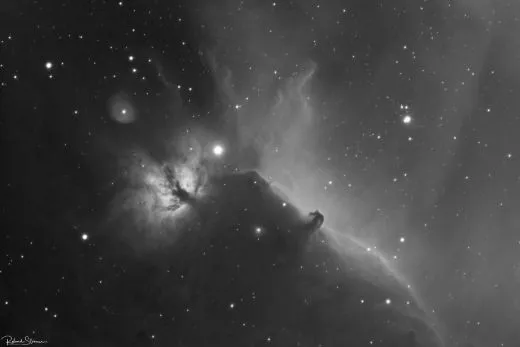Aufnahme mit TS Photoline 72mm f/6 FPL53 Apo Refraktor Flammen- und Pferdekopfnebel um Alnitak. Region IC434