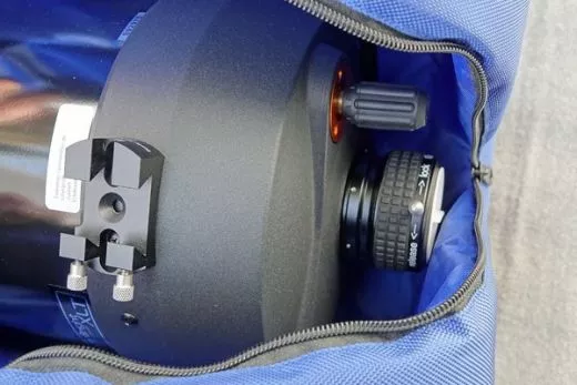 Baader ClickLock Klemme an Celestron C8 und SkyWatcher AZ4 und Tasche