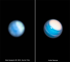 Uranus im Vergleich mit dem 400 mm Zeiss Cassegrain und der Hubble Aufnahme