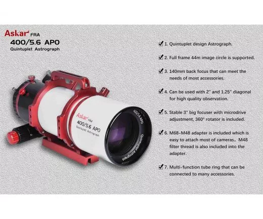 ASKAR FRA400 72mm f/5,6 400mm Quintuplet Flatfield APO Astrograph