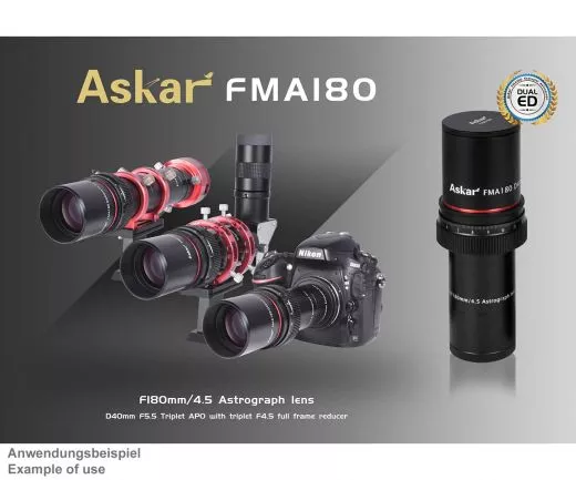 Askar FMA180 / 180mm f/4,5 APO Teleobjektiv Reiserefraktor Leitrohr und Spektiv
