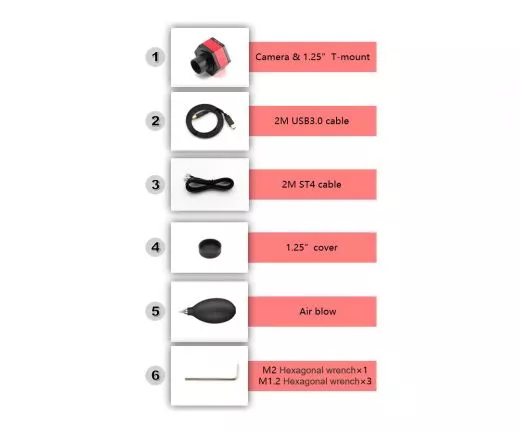 TS-Optics TS178C USB3.0 Farb-Astrokamera - CMOS-Sensor mit D=8,92 mm