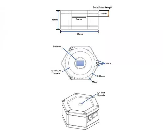 TS 462C USB3.0 Farb-Astrokamera - CMOS-Sensor mit D=6,46 mm