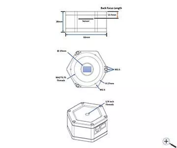 TS-Optics TS432M USB3.0 MONO Astrokamera - Luftkühlung - Sensor D=17,6 mm