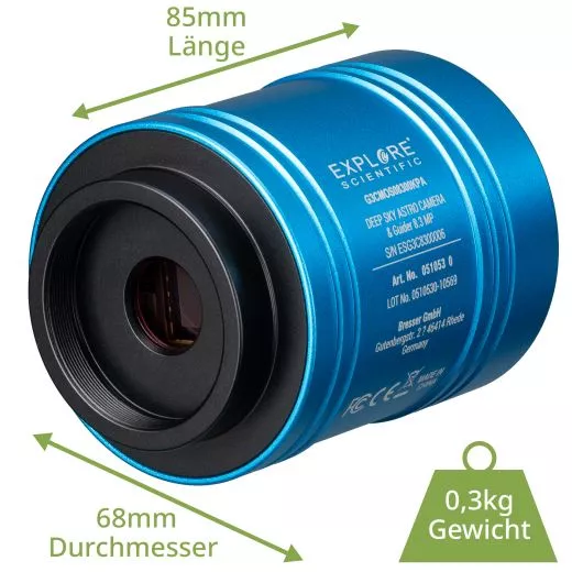 EXPLORE SCIENTIFIC 4K Planeten & Deep Sky Astro Kamera & Guider 8,3 MP