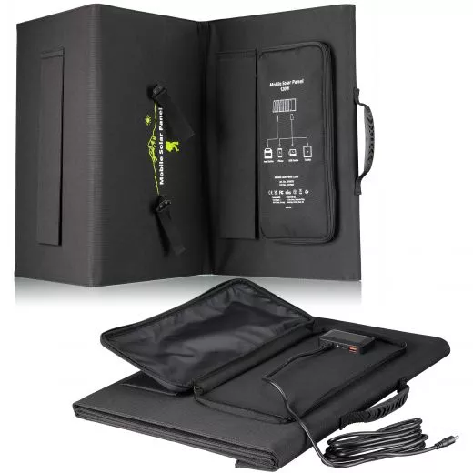 BRESSER Mobiles Solar-Ladegert 120 Watt mit USB- u. DC-Anschluss fr z.B. Mobile Power Station Stromspeicher Akku