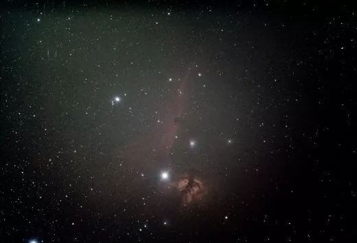 M42 Orionnebel und Pferdekopfnebel mit TS CF-APO 70mm f/6 mit TSCFRED70 TS 0,8x Reducer