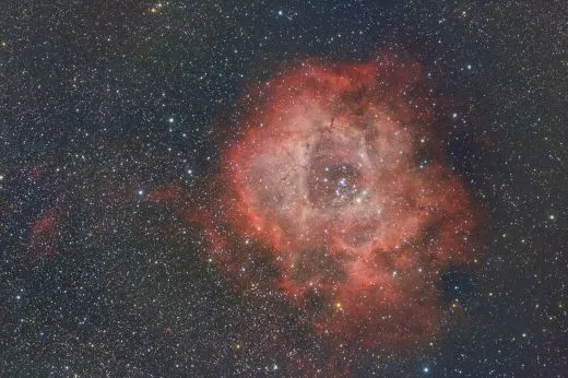 Rosetten Nebel NGC 2238 mit TS CF APO 90 mit Reducer und iExos 100PMC Eight