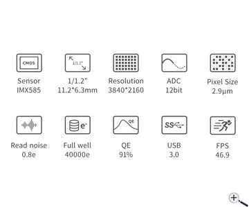 ZWO ASI585MC Farb USB3.0 Astrokamera - Sensor D=12,84 mm