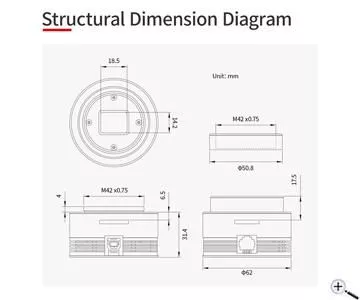 ZWO ASI585MC Farb USB3.0 Astrokamera - Sensor D=12,84 mm