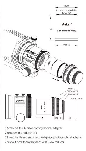 Askar 0,76x Reducer fr 80PHQ