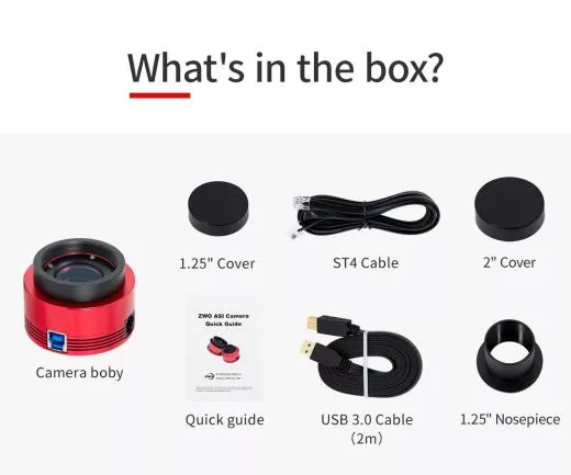 ZWO ASI533MM / ungekühlte SW/Mono-Astrokamera - CMOS - Sensor D= 16 mm - 3,76 µm Pixel