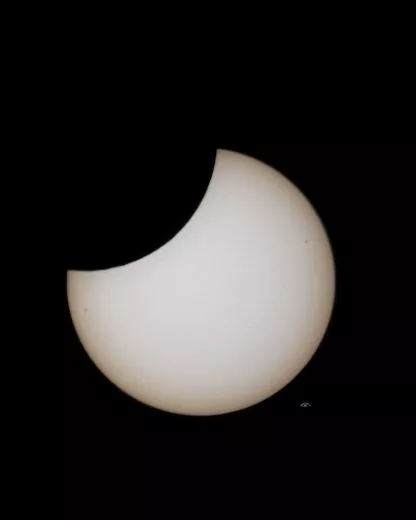 Partielle Sonnenfinsternis 25.10.2022 Einzelaufnahme