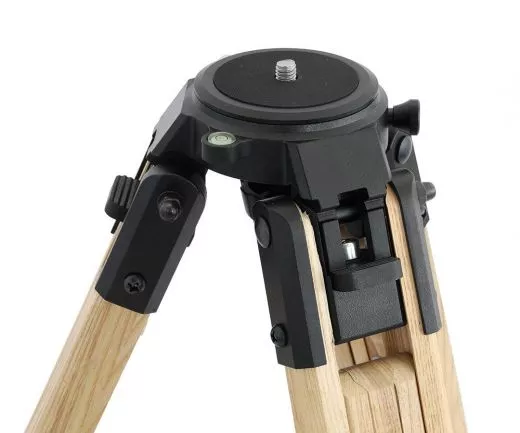 TS Hartholz Fotostativ 61-124cm Hhe 3/8 Gewindeanschluss Holzstativ