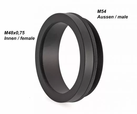 TS Schraubadapter fr TS-GPU & MPCC Baader Komakorrektor an M54x1 Skywatcher Newton