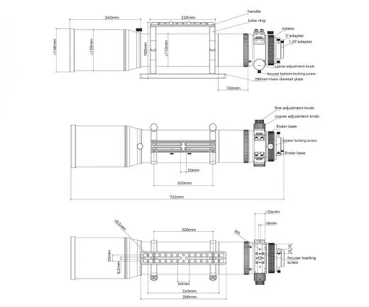 Askar 120APO 120mm 840mm f/7 apochromatischer Refraktor ED-APO