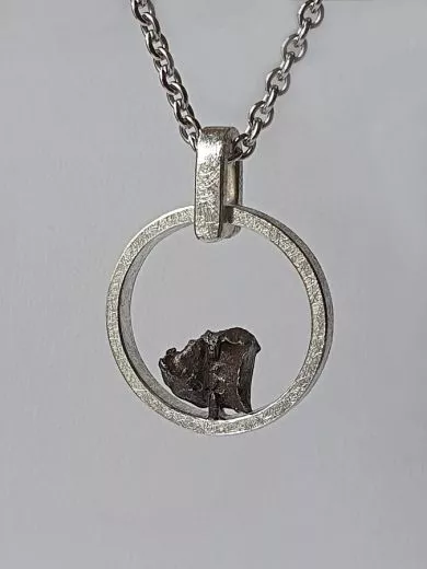 Meteroit Sikhote-Alin, 925/ Silber - rund
