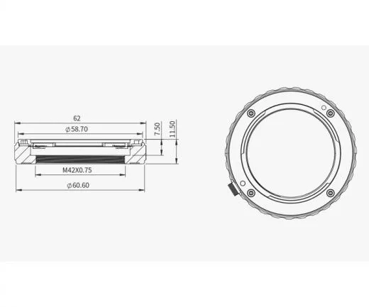 ZWO Sony-NEX-Adapter auf T2 fr e-Mount Objektive