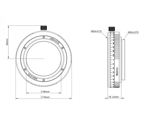 Askar M54 special adapter for precise backfocus adjustment