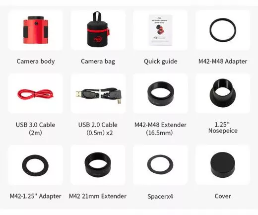 ZWO ASI585MC Pro gekühlt, Sensor D=12,84 mm, Pixel 2,9 µm Color Astrokamera