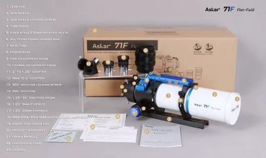Askar 71F - 71mm 490mm f/6.9 Quadruplet Flat-Field Astrograf / Beobachtungsfernrohr