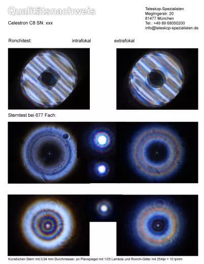 Sterntest u. Ronchi fr Celestron C8