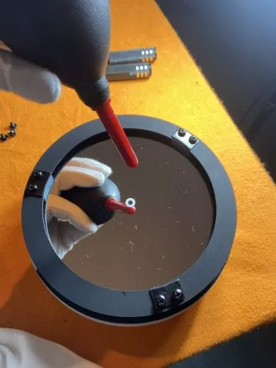 Einbau eines Blendenringes fr den Hauptspiegel
