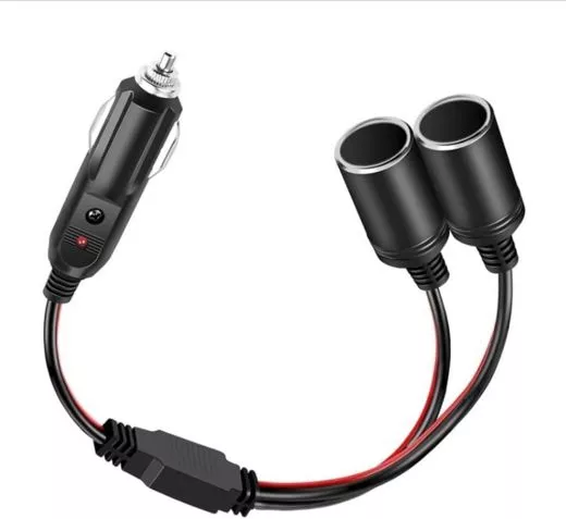 Zigarettenanznder Verteiler mit Steckdose, 2-Fach Y-Kabel 100W 12V/24V Doppelsteckdose Splitter Zigarettenanznder Stecker [17cm oder 30cm | 15A | 16AWG]