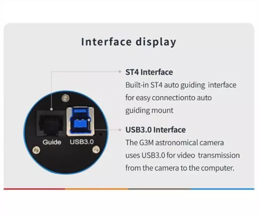 TS-Optics ToupTek G3M664C Color Planetary Camera and Autoguider - Chip D=9.01 mm