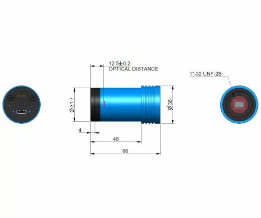 TS-Optics ToupTek GPM174M Mono Planetenkamera und Autoguider, Sensor D=13,3 mm