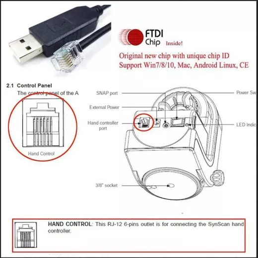 Ikarus Technologies Mount USB Cable (AZ-GTi) EQDir / EQMod
