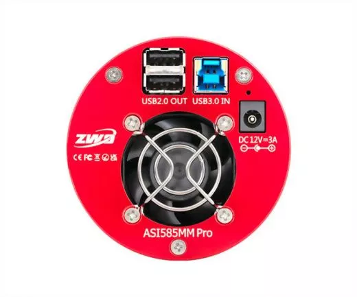 ZWO Mono Astrokamera ASI585MM Pro gekhlt, Sensor D=12,84 mm, Pixel 2,9 m